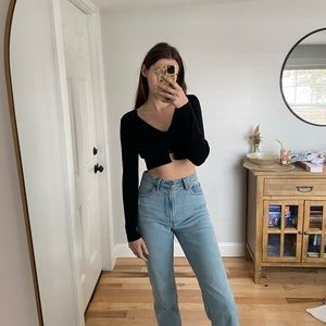 Cropped black sweater